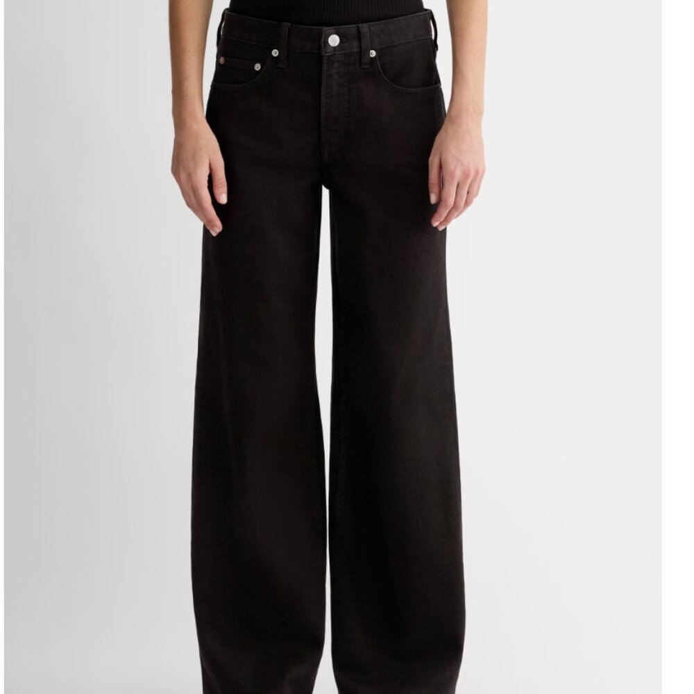 NWT Everlane Mid-Way Jean Washed Black Wide Leg Size 32 - Picture 5 of 5